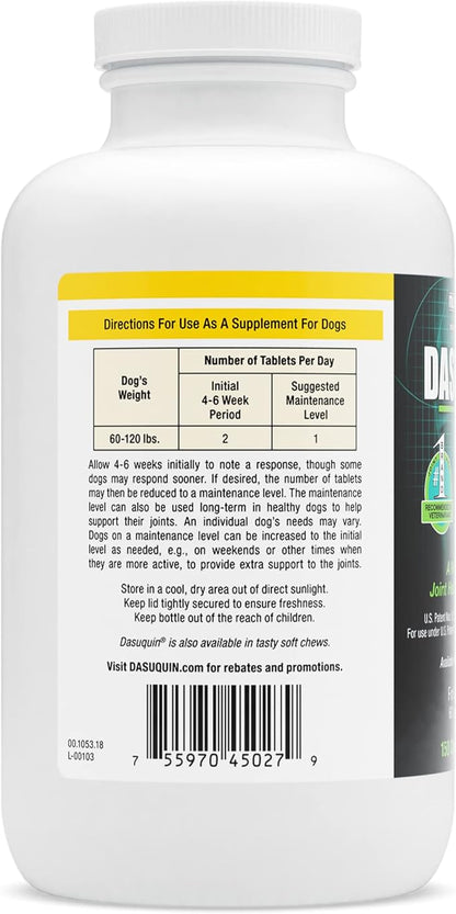 Nutramax Laboratories Dasuquin with MSM Joint Health Supplement for Large Dogs - With Glucosamine,MSM,Chondroitin,ASU,Boswellia Serrata Extract,and Green Tea Extract,2 Pack,300 Total Chewable Tablets
