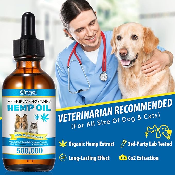 Oil for Dogs 60ML,Organic Pet Oil for Pain,Skin,Arthritis Pain,Pain Relief,Calming,Omega 3,6,9 for Dog Emotions, Dog Barking & Dog Joints,Supports & Maintains Healthy Joints (1 Pack, Blue)