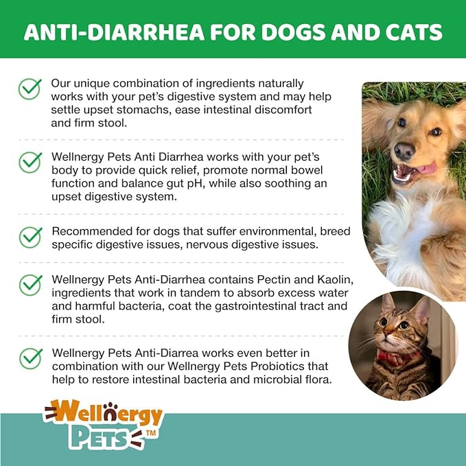 Anti-Diarrhea for Dogs & Cats (8 oz Liquid)(Syringe included)