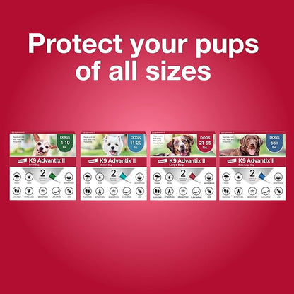 K9 Advantix II XL Dog Over 55 lbs & K9 Advantix II Large Dog 21-55 lbs Vet-Recommended Flea, Tick & Mosquito Treatment & Prevention | 1-Mo Supply Each