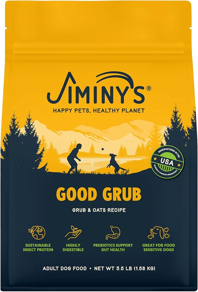 Jiminy's Good Grub Dry Dog Food, Hypoallergenic, Sensitive Stomach, 3.5lb Bag (Pack of 1)