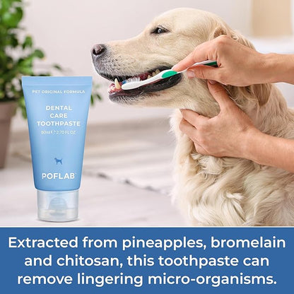 Pet Dental Care Toothpaste - Dog Oral Health Toothpaste - Removes Plaque & Tartar Build-Up - Enamel-Safe Cat Toothpaste - Eliminates Bad Breath