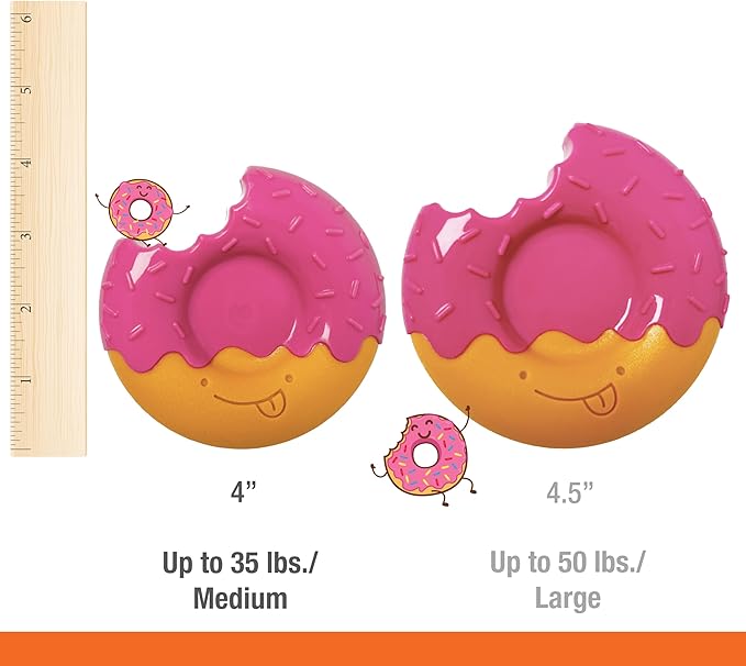 Nylabone Power Chew Donut Dog Chew Toy - Fun & Cute Dog Toys for Aggressive Chewers, Durable Dog Toys, Bacon Glazed Flavor, Medium/Wolf (1 Count)