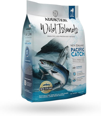Addiction Wild Islands Pacific Catch Premium King Salmon Mackerel & Hoki Dry Dog Food - 4 lb