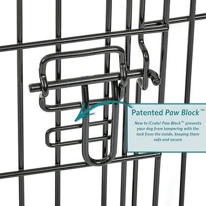 MidWest Homes for Pets Newly Enhanced Double Door iCrate Dog Crate, Includes Leak-Proof Pan, Floor Protecting Feet, Divider Panel & New Patented Features