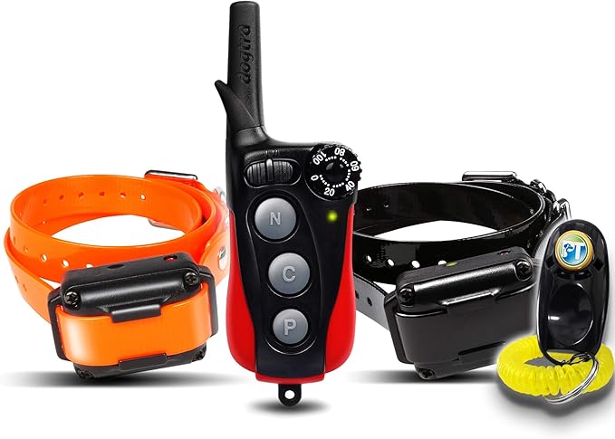 Dogtra IQ Plus+ 2-Dogs Remote Training System - 400 Yard Range, Waterproof, Rechargeable, Static, Vibration - Includes PetsTEK Dog Training Clicker