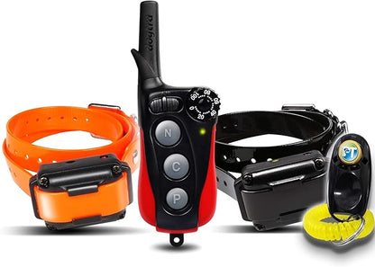 Dogtra IQ Plus+ 2-Dogs Remote Training System - 400 Yard Range, Waterproof, Rechargeable, Static, Vibration - Includes PetsTEK Dog Training Clicker