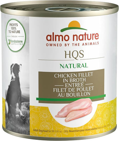 almo nature HQS Natural Wet Dog Food Chicken Fillet Entree in broth 9.87 oz (Pack of 12)