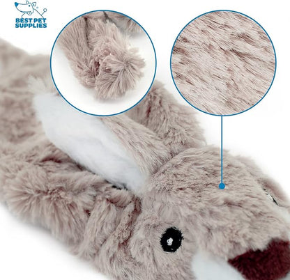 Best Pet Supplies Stuffing Free Squeaky Dog Toys for Small Dogs, Medium Dogs, and Large Dogs, Durable, Best Dog Chew Toy for Teething Puppy, Indoor Play, Holds Plastic Bottle - Hare, Pig, Large
