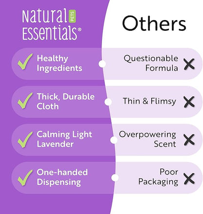 Wag Time Dog Wipes for Paws and Butt - 400 ct Thick Plant-Based Cleaning and Deodorizing Cloth, Lavender with Chamomile, Aloe Vera, Vitamin E, B5, Oatmeal (Pack of 1)