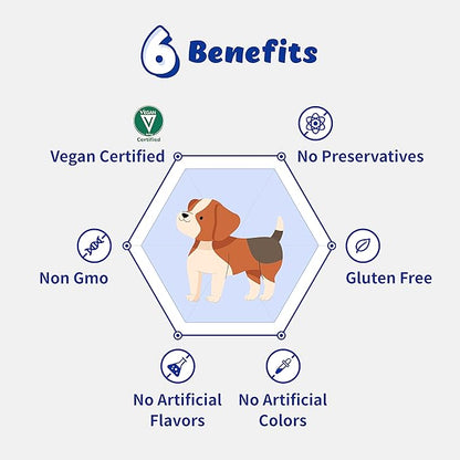 Probiotics Chewable Digestive System Health for Dogs - Patented 2-Strain Probiotics That Help Oral Health, DGL, Propolis, Digestive Enzymes, Vegan Chicken Flavor (90 Chewables)
