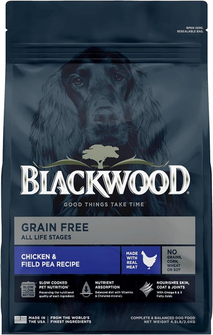 Blackwood Grain Free All Life Stages Chicken & Field Pea Recipe, 4.5 lb. bag