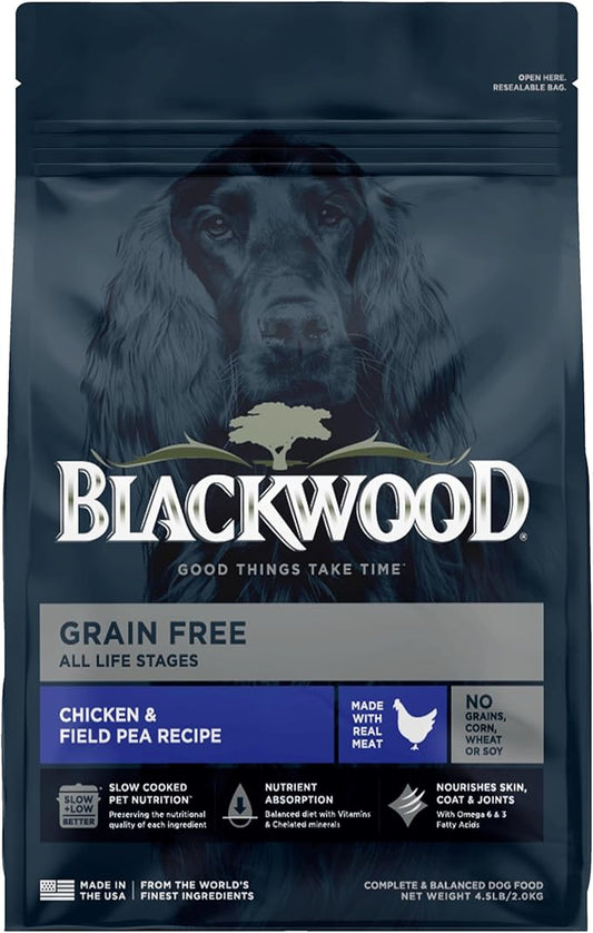 Blackwood Grain Free All Life Stages Chicken & Field Pea Recipe, 4.5 lb. bag