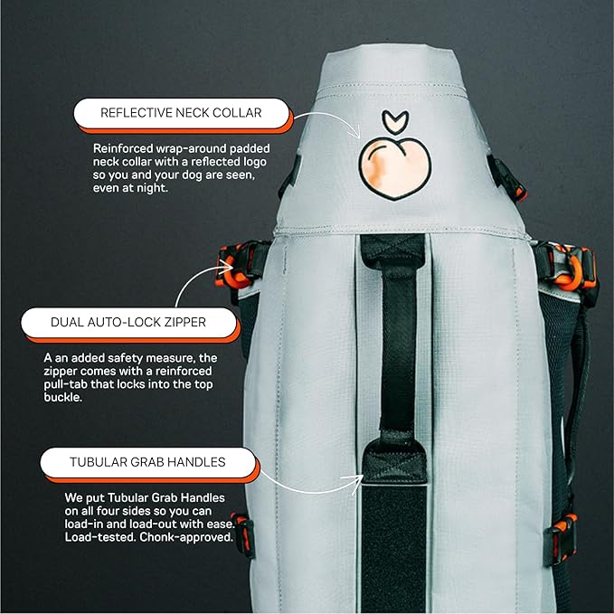 The Maxine One Dog Backpack Carrier Adjustable Front Facing Bag for Travel or Hiking | Made for Pets Up to 50 lbs | Medium, Bark After Dark Black