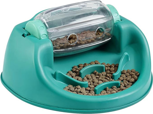 Nina Ottosson by Outward Hound Dog Spin N' Eat Interactive Dog Food Puzzle Slow Feeder, Level 2 Intermediate Dog Enrichment Toy, Green