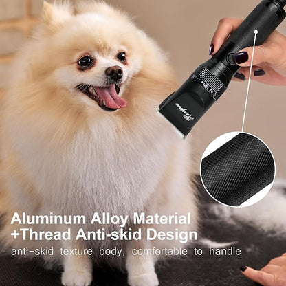 Dog Grooming Clippers, Professional 12V Dog Clippers for Thick Coats Corded Pet Trimmer Dog Hair Clippers with Guard Combs Brush for Dogs Cats