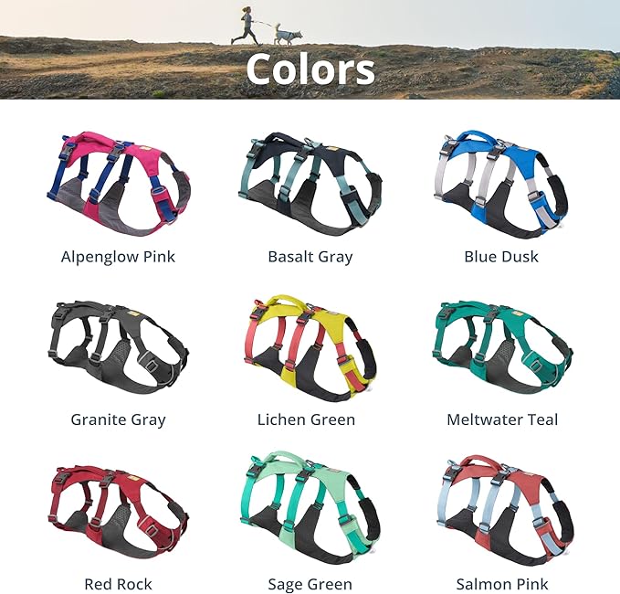 Ruffwear, Flagline Dog Harness, Lightweight and Reflective, No Pull Dog Lift Harness for Hiking, Running and Everyday Use, Red Rock, Small