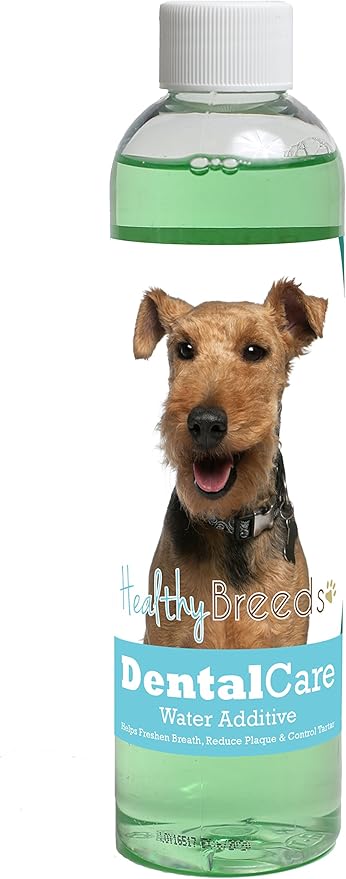 Healthy Breeds Dog Dental Care Water Additive for Welsh Terrier - Helps Freshen Breath, Reduce Plaque & Control Tartar - Mint Flavor - 8 oz