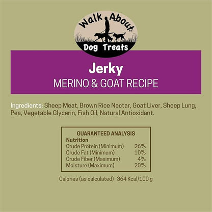 WA10002, Premium Jerky Dog Treats, Grain-Free, Gluten-Free, Single Source Protein, Lamb and Goat Recipe, Resealable Pouch, 5.5 Ounces