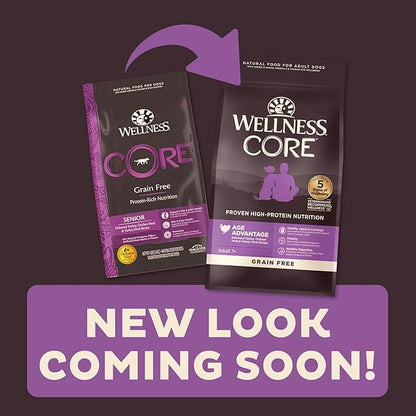 Wellness CORE Grain-Free Senior Dry Dog Food, Made in USA with Natural Ingredients, No Meat by-Product, Fillers, Artificial Flavors, or Preservatives (12-Pound Bag, Turkey)