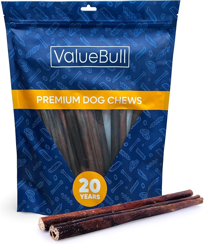 ValueBull Collagen Sticks, Beef Dog Chews, Thick 12 Inch, 10 Count - Natural & Safe, Single Ingredient, Rawhide-Free, Long Lasting, Healthy for Hips, Joints, Skin & Coat