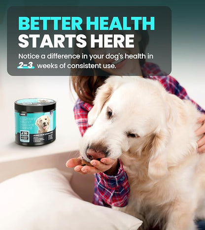 Dog Allergy Chews for Seasonal Allergies, Dog Allergy Relief with Omega 3, Probiotics & Natural Ingredients, Itch Relief for Dogs Allergy, Itching, Paw Biting, Skin Health 120 Ct Chicken Flavor