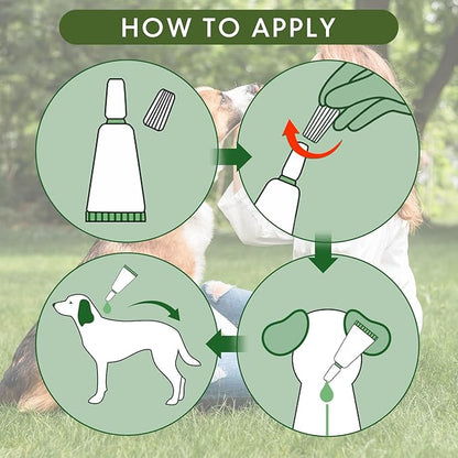 Flea and Tick Prevention for Dogs, Dogs Flea & Tick Treatment with Fipronil, Long-Lasting & Fast-Acting Topical Flea & Tick Control Drops (6 Dose, 5-22lbs)