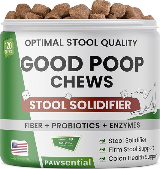Dog Digestive Support Probiotic Chews for Good Poop - Enzymes, Probiotics, Prebiotics, and Pumpkin for Dogs - Improve Stool Quality and Consistency - Relief from Gas, Constipation, Diarrhea - 120ct