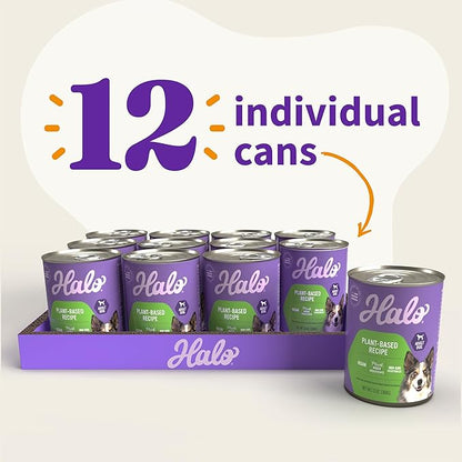 Halo Garden of Vegan Adult Wet Dog Food, Plant-Based, 13oz Can (Pack of 12)