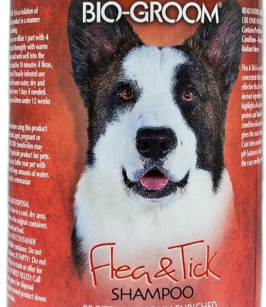 Bio-Groom Flea & Tick Dog Shampoo – Flea and Tick Prevention for Dogs, Cat Flea Treatment, Cruelty-Free, Made in USA, Natural Tick Repellent, Protein-Lanolin Shampoo – 32 fl oz 1-Pack
