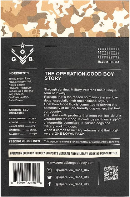 Operation Good Boy Dog Treats - Turkey Sticks Ruck Up Rounds | Natural, Farm-Raised Meat - Vet-Formulated AAFCO approved ingredients | Perfect Training Treats for Medium to Large Dogs