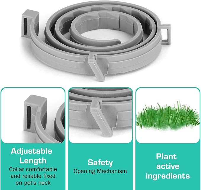 UrbanX Natural Flea Flea & Tick Treatment & Prevention Collar for Medium & Large Dogs, Waterproof, Adjustable (2 Packs with Comb)