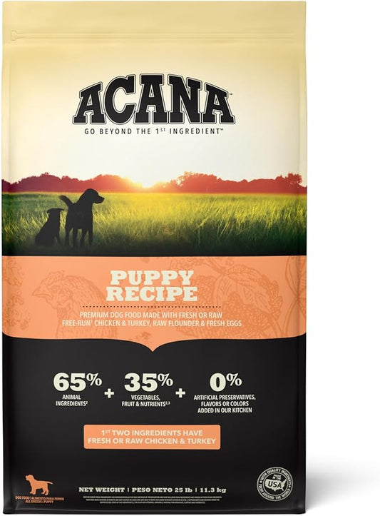 ACANA Dog Puppy Recipe, 25lb | Premium High-Protein, Grain-Free Dry Dog Food, Packaging May Vary