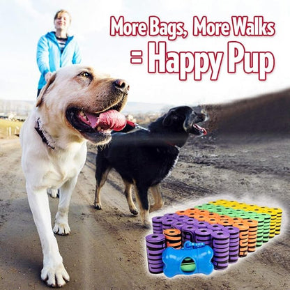 OUT! Dog Waste Bags with Leash Bag Dispenser – Rainbow Colored – Strong, Leak-Proof Poop Bags – Includes Easy Dispensing Box – 750 Count