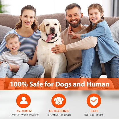 Anti barking device, Rechargeable ultrasonic dog repeller, up to 23 Ft Effective Control Range, Safe for Human & Dogs, Portable Indoor & Outdoor, Dog Training & Behavior Aids (Black Orange)