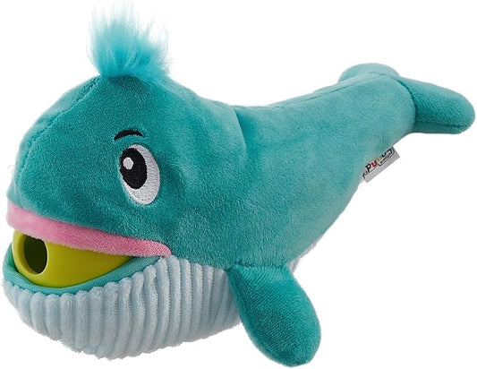 Outward Hound Nina Ottosson Big Mouthz Interactive Plush Dog Puzzle with Treat Ball Dog Enrichment Toys, Plush, Blue