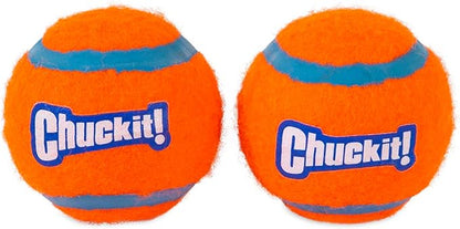 Chuckit Dog Tennis Ball Dog Toy, Large (3 Inch Diameter) for dogs 60-100 lbs, Pack of 2