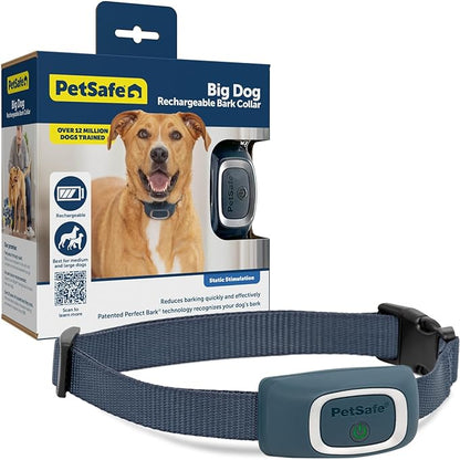 PetSafe Rechargeable Bark Collar, 15 Levels of Automatically Adjusting Static Correction - Rechargeable, Waterproof - Reduces Barking and Whining - for Small, Medium, and Large Dogs over 8 lb