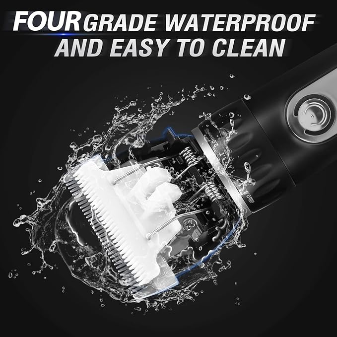 Dog Grooming Kit with LCD Display, Low Noise Dog Clippers for Grooming, Heavy Duty Dog Trimmer, Dog Grooming Supplies with Scissor, Shaver for Dogs Cats Pets, Electric Quiet Cordless