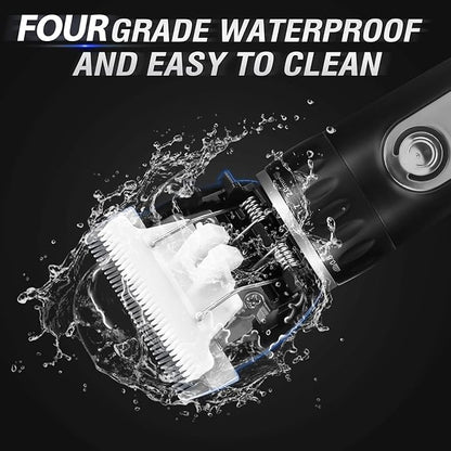 Dog Grooming Kit with LCD Display, Low Noise Dog Clippers for Grooming, Heavy Duty Dog Trimmer, Dog Grooming Supplies with Scissor, Shaver for Dogs Cats Pets, Electric Quiet Cordless