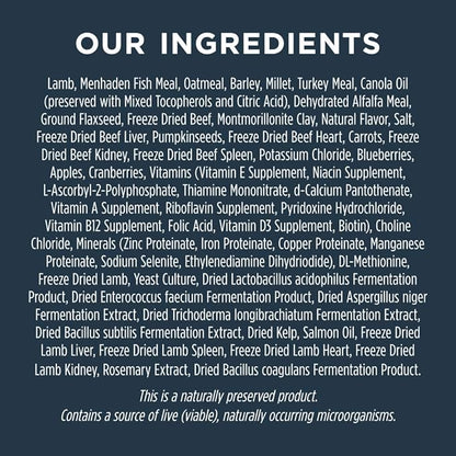 Instinct Raw Boost Whole Grain Dry Dog Food, Natural Real Lamb & Oatmeal Recipe Kibble with Omegas + Freeze Dried Raw Dog Food, 20 lb. Bag
