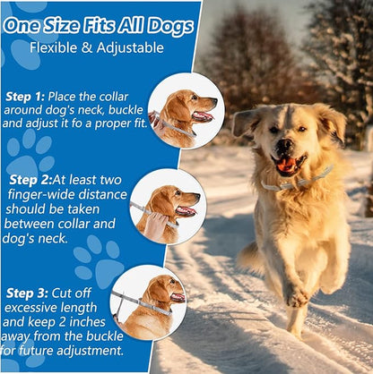 Flea Collar for Dogs - 2 Pack Dog Flea Collar - 12 Months Natural Flea and Tick Prevention for Small, Medium, Large Dogs - Adjustable & Safe - Free Flea Comb
