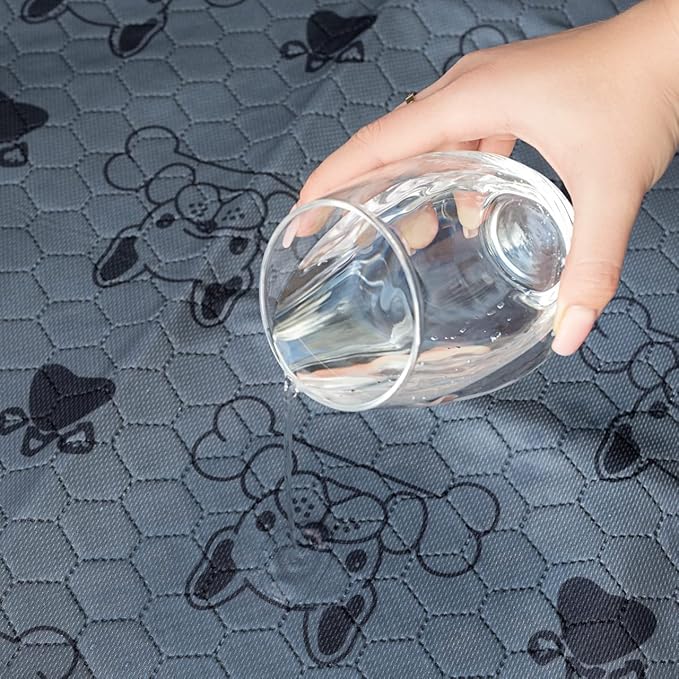 Washable Pee Pads for Dogs (2-Pack) Large 28 in x 35 in, Reusable Quilted Pet Training, Dark Gray Floor Mat Absorbent Whelping Potty and Crate Liner (DK Gray)
