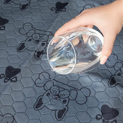 Washable Pee Pads for Dogs (2-Pack) Large 28 in x 35 in, Reusable Quilted Pet Training, Dark Gray Floor Mat Absorbent Whelping Potty and Crate Liner (DK Gray)