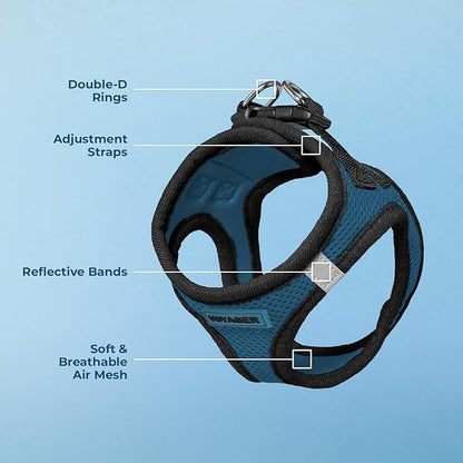 Voyager Step-In Air Dog Harness - All Weather Mesh Step in Vest Harness for Small and Medium Dogs by Best Pet Supplies - Blue Base, L
