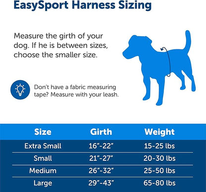 PetSafe EasySport Dog Harness – Adjustable, Padded Dog Harness with Control Handle and Reflective Piping – Small, Black