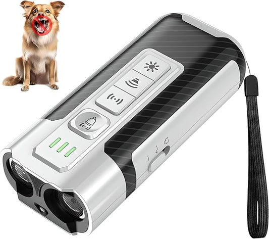 UltraSonic Dog Deterrent,Dog Ball Thrower,Machine Stop, Barking Dogs, pet Stop, cat Deterrent,indoordog bark,Control Dog, Pee Training, Large Dog Accessories, Anti Barking Devices, Silver