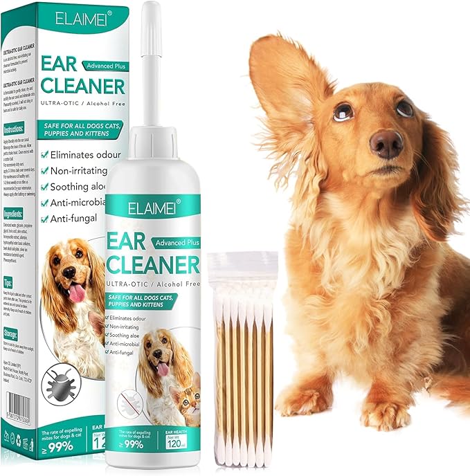 Dog Ear Cleaner, Removal Ear Powder for Pets Dog Ear Yeast Infection Treatment for Puppy Cats Dogs Cleans & Remove Odors
