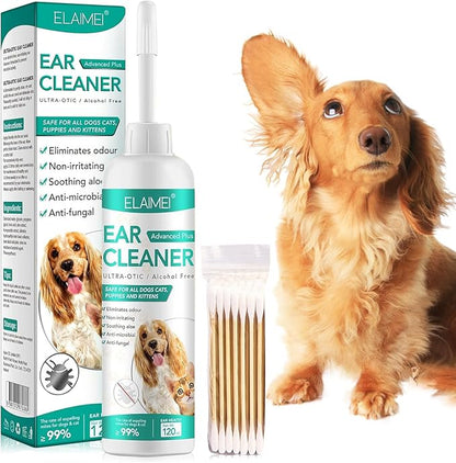 Dog Ear Cleaner, Removal Ear Powder for Pets Dog Ear Yeast Infection Treatment for Puppy Cats Dogs Cleans & Remove Odors