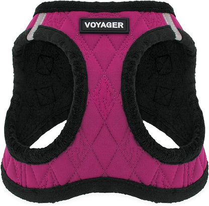Voyager Step-In Plush Dog Harness – Soft Plush, Step In Vest Harness for Small and Medium Dogs by Best Pet Supplies - Harness (Red Rose Plush), XL (Chest: 20.5 - 23")